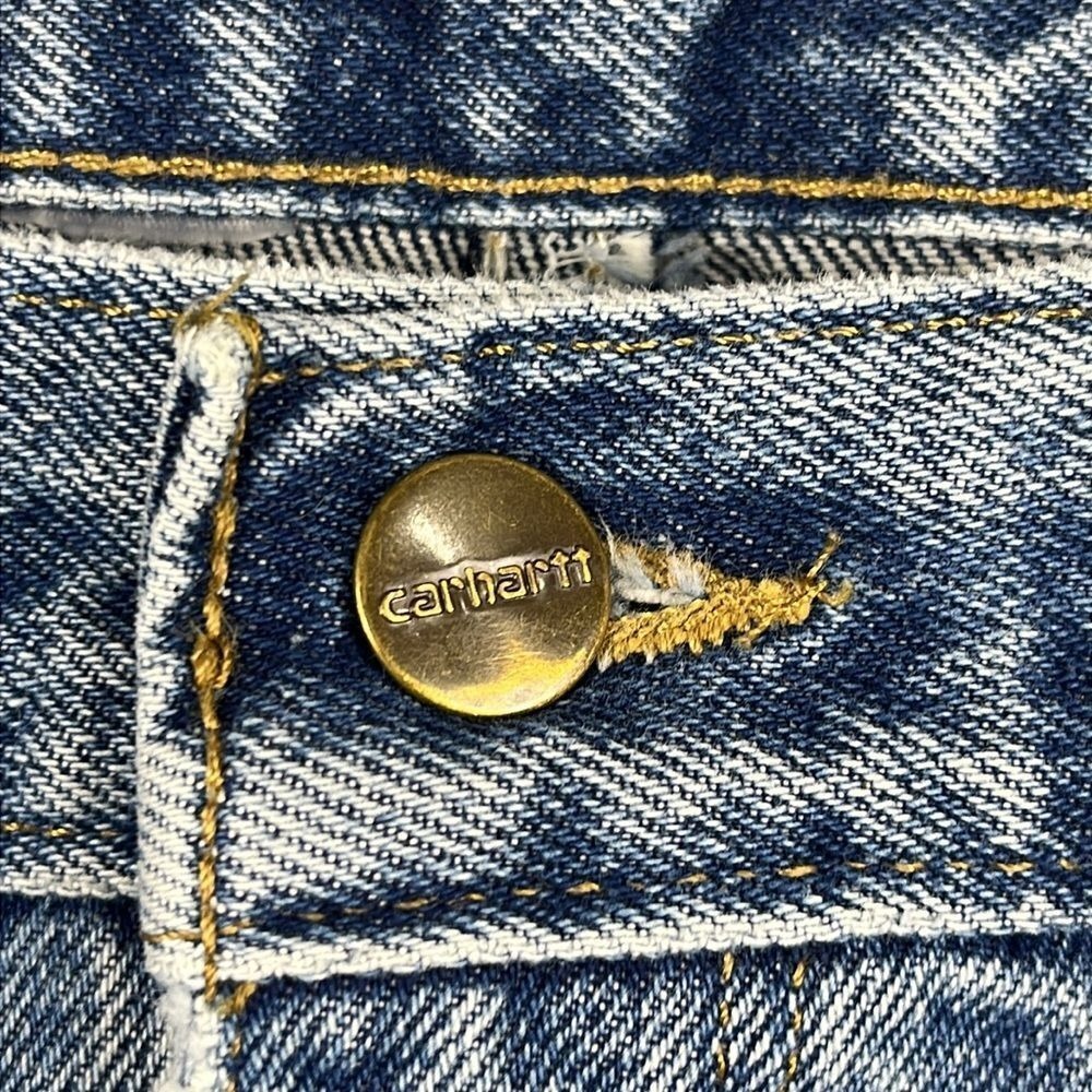 Carhartt Men's Straight‎ Leg Heavy Denim Jeans Measures 38x34 Medium Wash - Picture 4 of 10